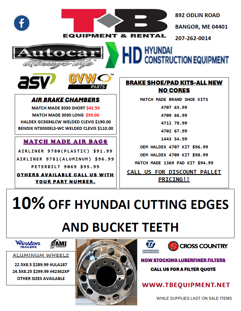 TB Equipment January 2026 Flyer